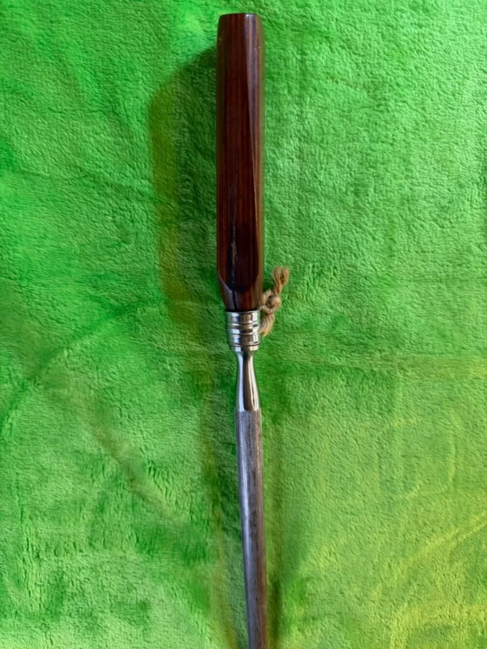 Vintage sharpening steel with wooden handle